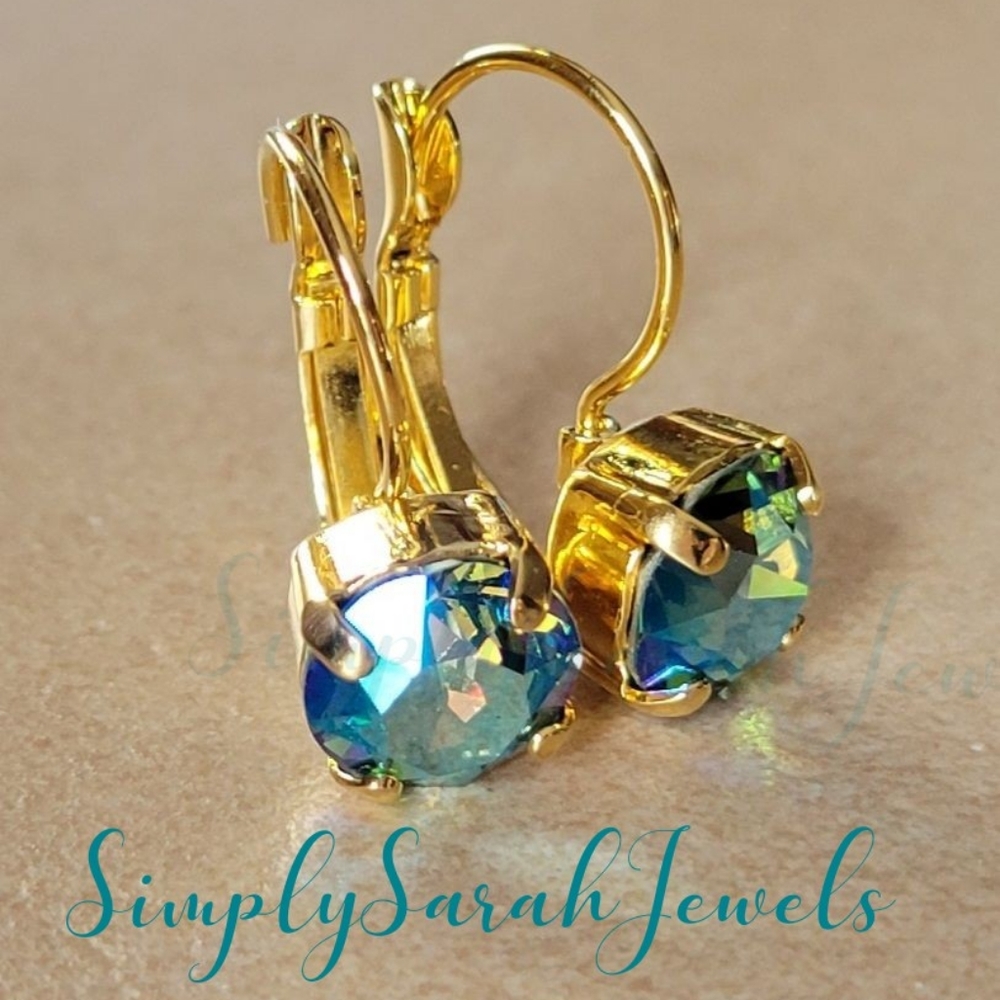 Austrian Crystal Earrings in Gold